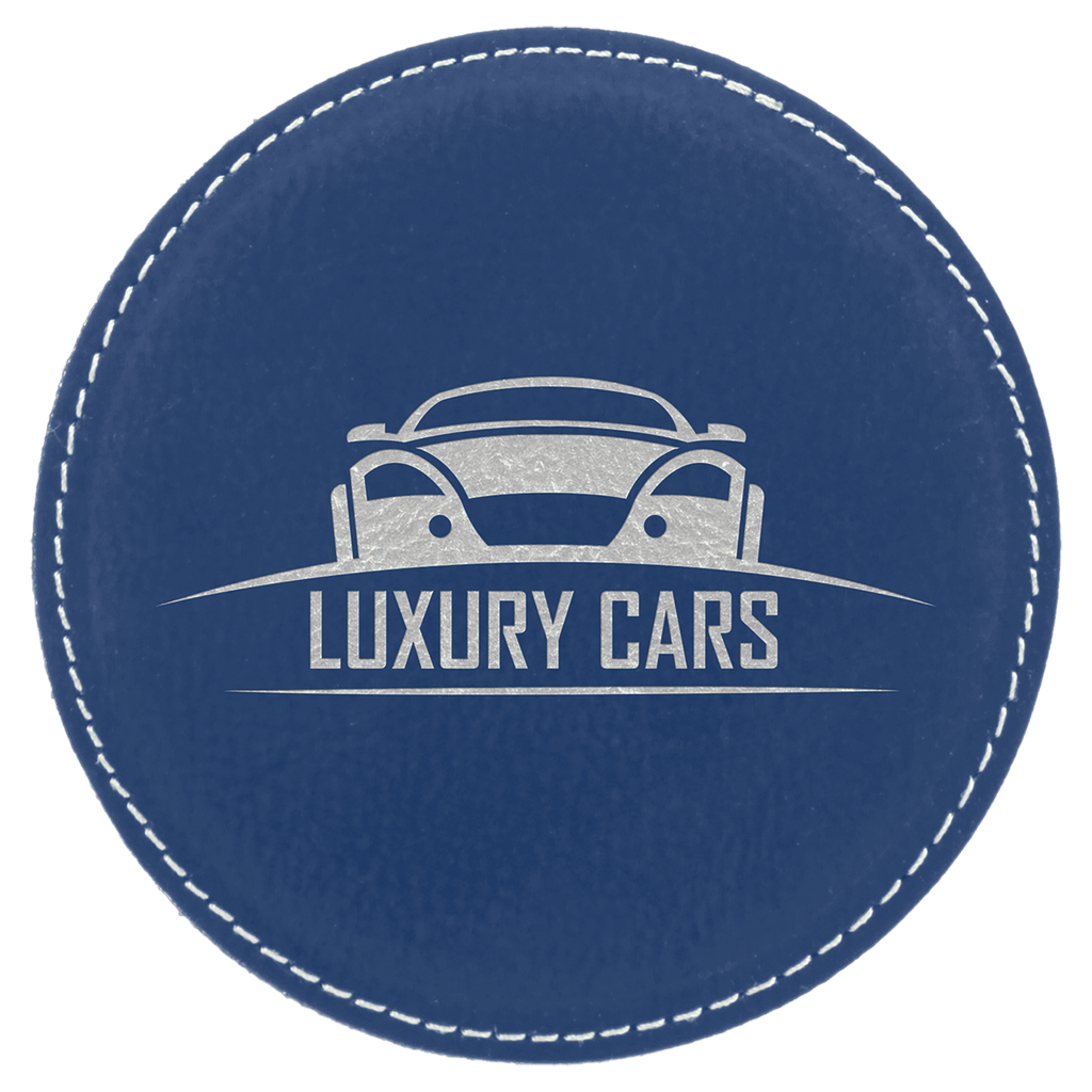 Blue Round Leatherette Coaster [CSTJCI-385]