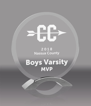 Jade Glass Circle on Aluminum Base [GJCA7]