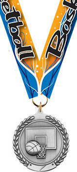 Basketball Medal- Silver [M201-BK-S]