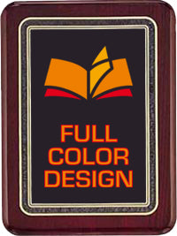 Custom Black Stained Piano Finish Plaque with Florentine Border - 8"x10.5" [TD3719-FC]