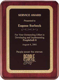 Rosewood Stained Piano Finish Plaque with Florentine Border  12"x15" [TD3770]