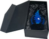 Blue Twist Raindrop Art Glass Award on Black Base 10.25