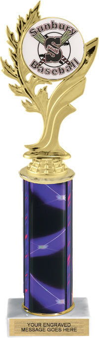 Golden Leaf Custom Insert Trophy w/ Column - 12.5 inch [TXi12-C51]