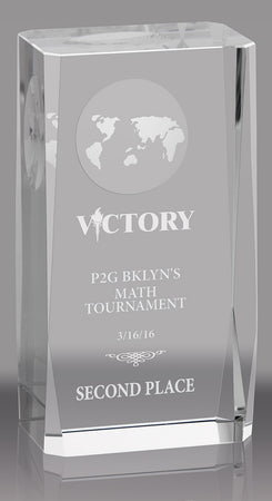 Crystal Beveled Global Award - 4.5 inch [CGBEV-M-X]