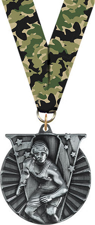 Wrestling Victory Medal- Silver [MVM2-WS-S]