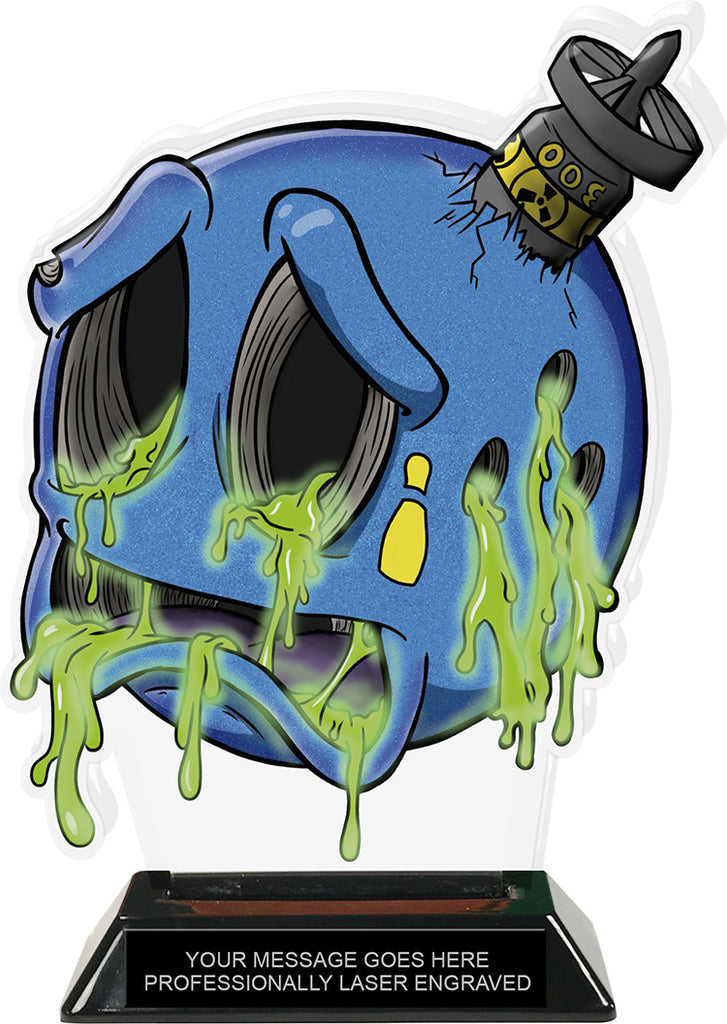 Exclusive Bowling Zomball Colorix-T Acrylic Trophy - 8.25 inch [TACR8-ZMBL-BWL-Q]