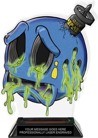 Exclusive Bowling Zomball Colorix-T Acrylic Trophy - 8.25 inch [TACR8-ZMBL-BWL-Q]