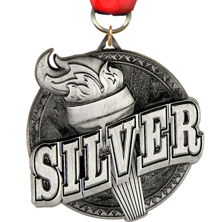 2" Silver Ultra-Impact 3-D Medal [MDTD2-SLV-S]