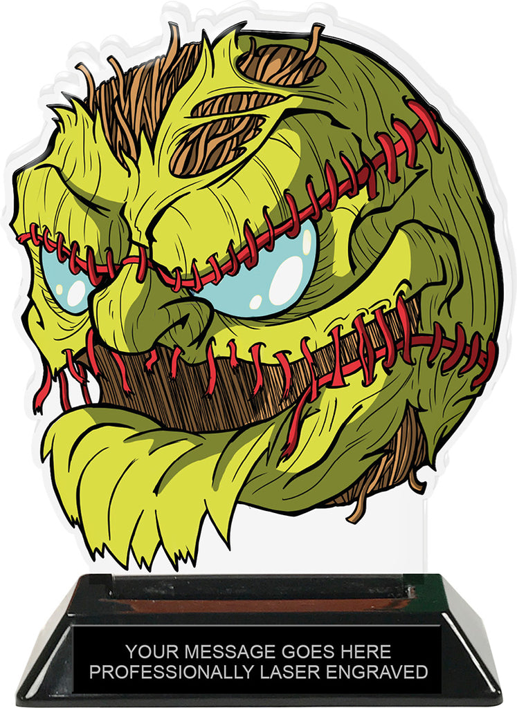 Exclusive Softball Zomball Colorix-T Acrylic Trophy - 6.25 inch [TACR6-ZMBL-SB-Q]