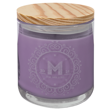 14oz Lavender Vanilla Candle in Glass with Wood Lid [CJDL05-3-LV]