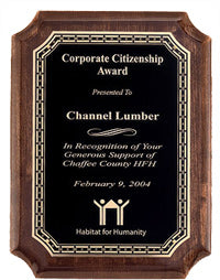 High Gloss Genuine Walnut Notched Corner Plaque - 11"x15" [TD3963]