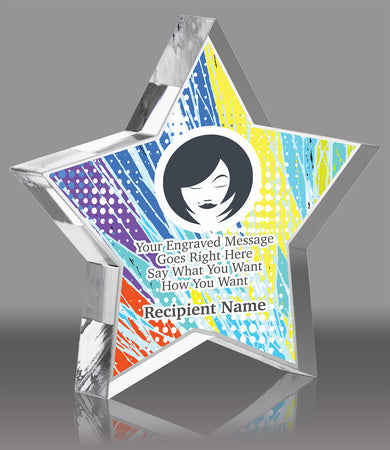 Acrylic Full Color Star Award - 5 inch [A75STR-5-FC-Q]