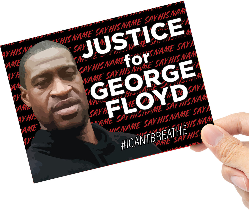 JUSTICE for GEORGE FLOYD Vinyl Sticker - 6 x 4.5 inch [STK-BLM-GF]