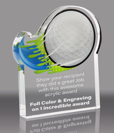 Golf Splatters Acrylic Award- 3x4 inch [ASLM-34-GL-Q]