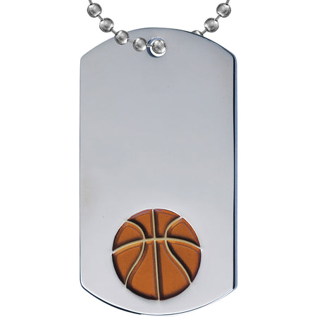 Basketball Etched & Paint Filled Dog Tag [DTS-BK]