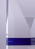 Diamond Faceted Crystal Award with Blue Accents - 8.5 inch [CM54-BLU-8]