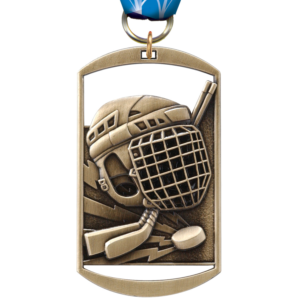 2.75" Hockey Dog Tag Medal [M275DT-HK]