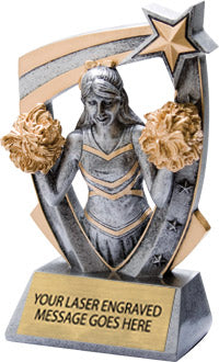 Cheer 5 Star 3D 6" Resin Trophy [R53D5-CH]