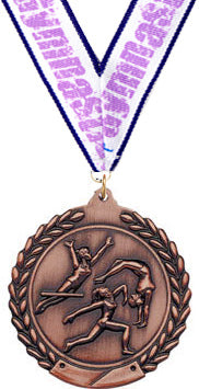 2.75 in Gymnastics Female Wreath Framed Medal- Bronze [M311-GF-B]