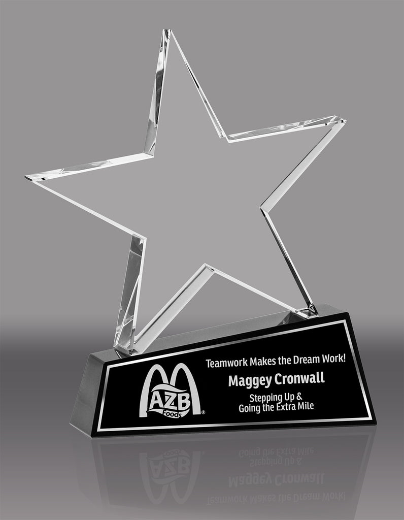 Crystal Star Award on Slanted Black Base [CF35-7-X]