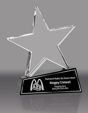 Crystal Star Award on Slanted Black Base [CF35-7-X]
