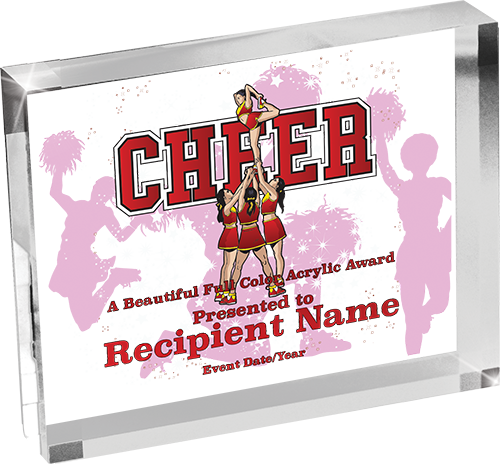 Cheer Horizontal Vibrix Acrylic Award [A43BH-CH]