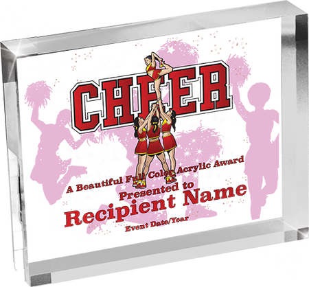 Cheer Horizontal Vibrix Acrylic Award [A43BH-CH]