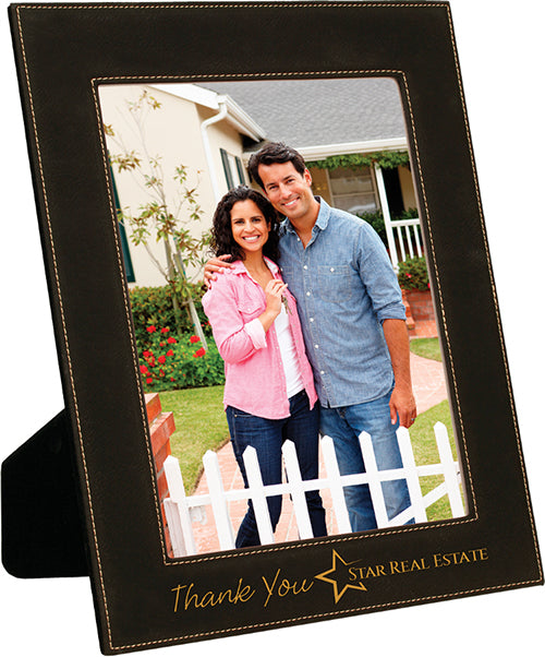 10.75 x 12.75 Black Laserable Leatherette Picture Frame [PLLF810-3810]