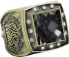Championship Ring with Black Center Stone- Gold [RGSJ-G-12ST-BLK]