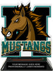 Mustangs Mascot Colorix-T Acrylic Trophy - 6.25 inch Teal [TACR6-MSCT-MSTG-TEAL-Q]