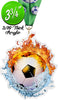 Fire & Water Soccer Colorix-M Acrylic Medal - 3.75 inch [MACR375-FW-SC-Q]