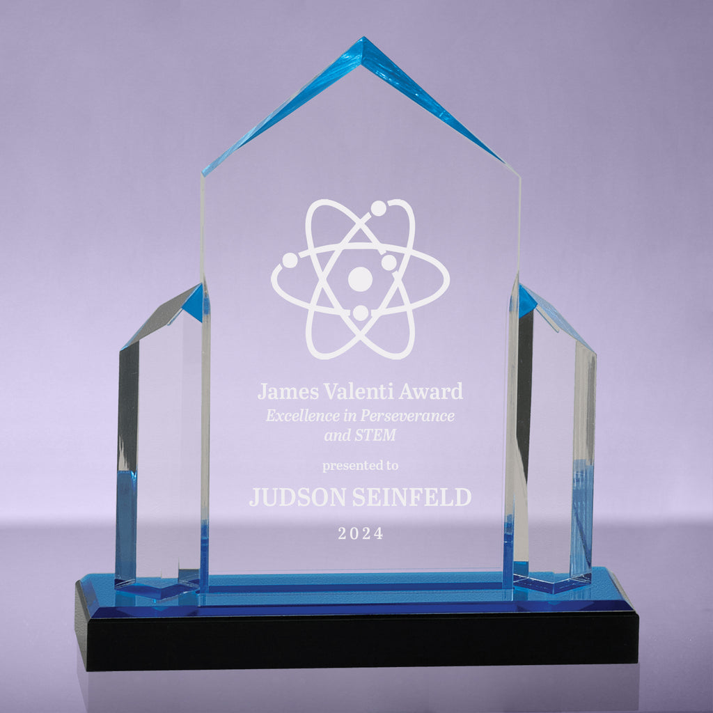 Jewel Post Impress Acrylic Awards - Blue - 7x8 [AJIMP-BLU-8]