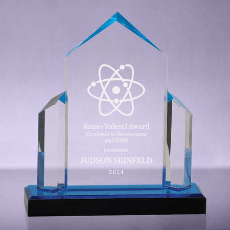 Jewel Post Impress Acrylic Awards - Blue - 7x8 [AJIMP-BLU-8]