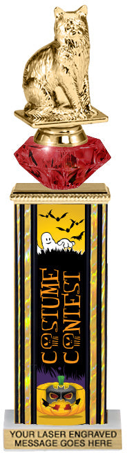 Halloween Costume Contest Diamond Riser Rectangle Column Trophy- 13 inch [TDRSQ13STK-COCO]