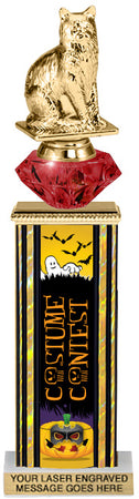 Halloween Costume Contest Diamond Riser Rectangle Column Trophy- 13 inch [TDRSQ13STK-COCO]