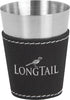 Leatherette Stainless Shot Glass -Black/Silver [JSL-051]