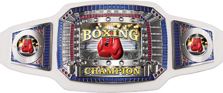Boxing Champion Award Belt- White & Silver [CAB-52-WHT-BX]
