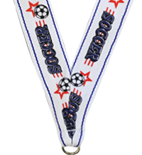 7/8 x 30 in. Soccer Star Neck Ribbon [NKRB-1011]