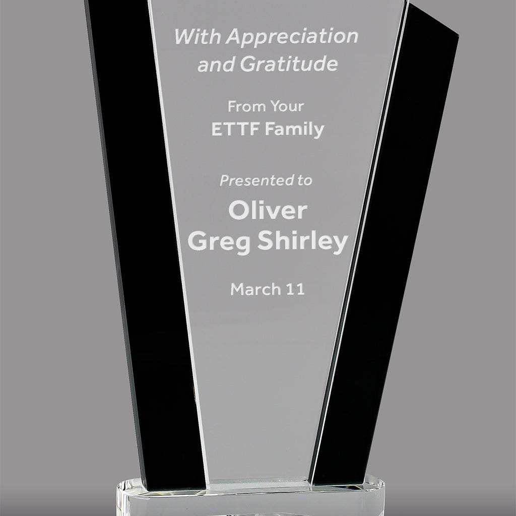Crystal Marquee with Black Uprights Awards