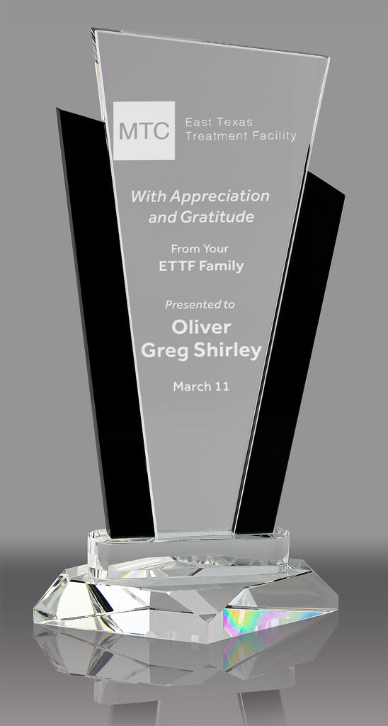 Crystal Marquee with Black Uprights Award - 9 inch [CF2-9-BLK-X]