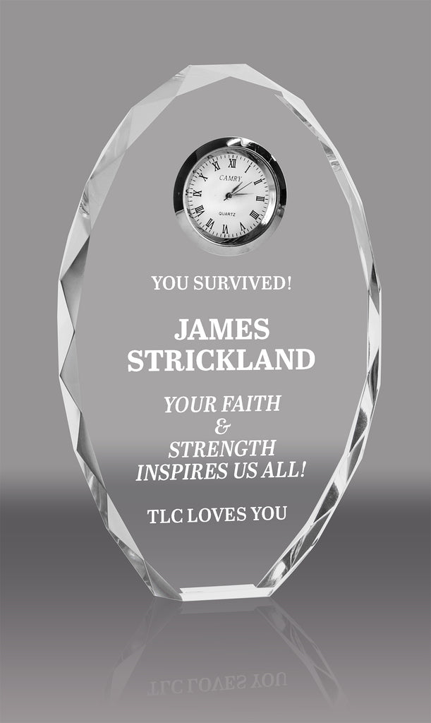 Oval Crystal Clock Award [CLK17-6-X]