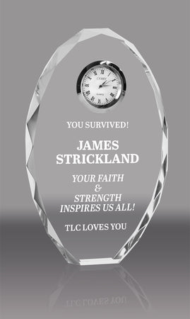 Oval Crystal Clock Award [CLK17-6-X]