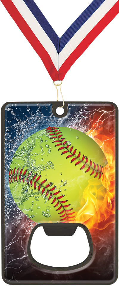 Bottle Opener with Magnetic Back- Softball [MCAROP-SB-1014]
