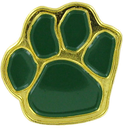 Green Enameled Paw Print Pin [PCM-PAW-GRN]