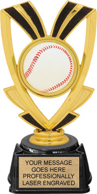 Baseball Victory Ribbon Trophy on Regal Base [TRGJRIB6-BS]