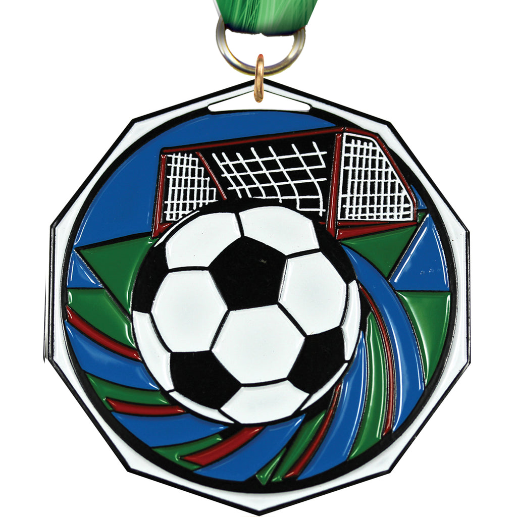Soccer Decagon Painted Medal [MDCM2-SC]