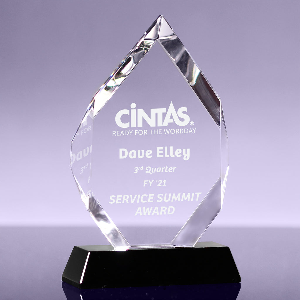 Optical Crystal Diamond on Black Base - 8.5 inch [CAW8BLK-X]