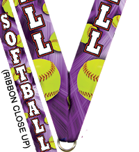 7/8 x 30 in. Softball Vortex Sateen Neck Ribbon [NKRB-4007]