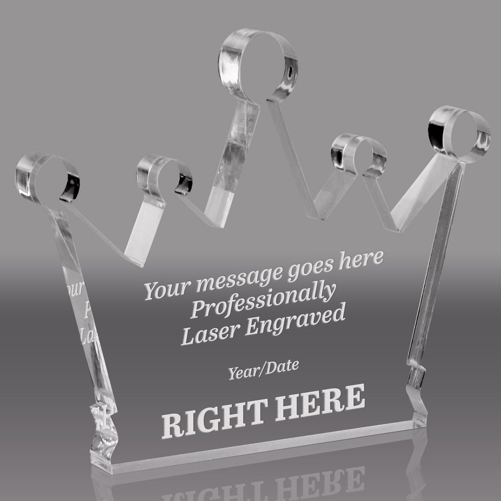Acrylic Crown Awards- Engraved