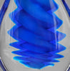 Blue Twist Raindrop Art Glass Award on Black Base 10.25